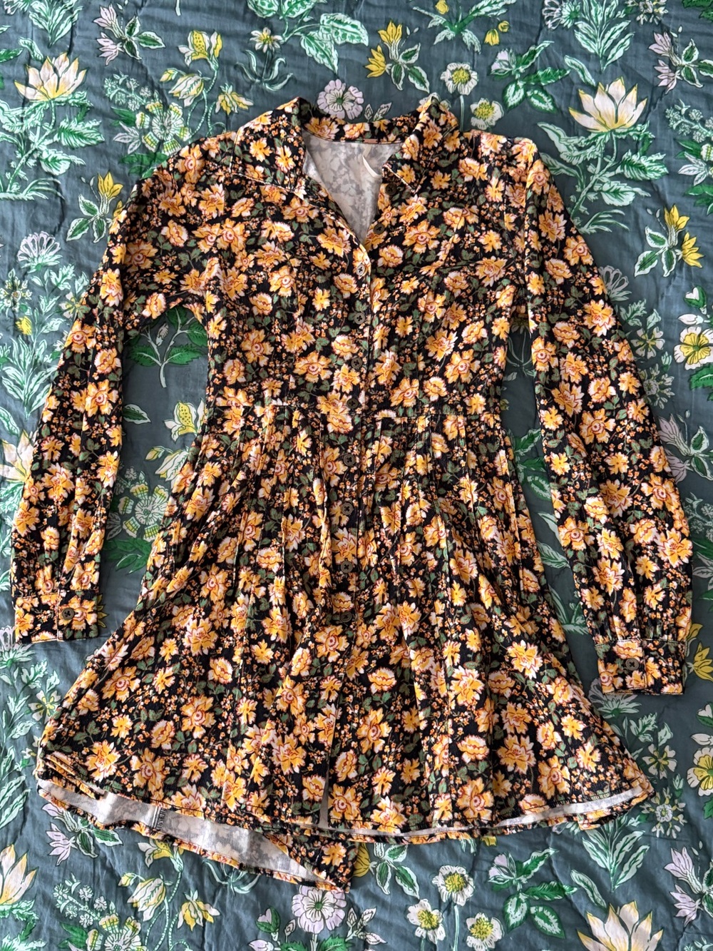 Free People Marvelous Mia Mini Dress | Yellow Combo | Size 4